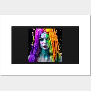 Girl with slimy hair art Posters and Art